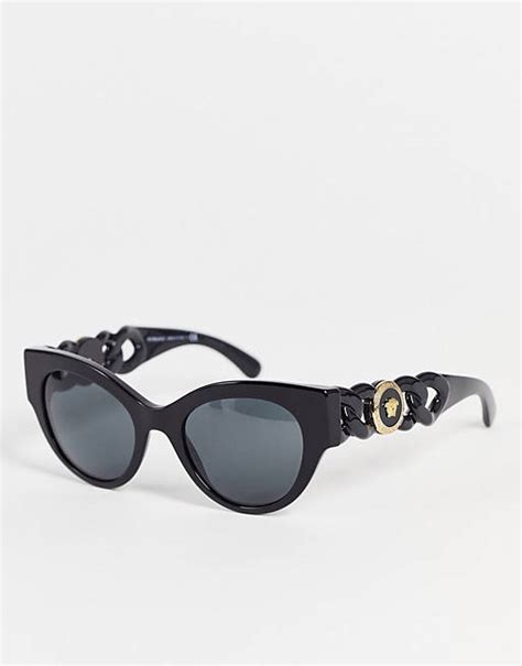 versace 0ve4408|Versace 0VE4408 cat eye sunglasses in black .